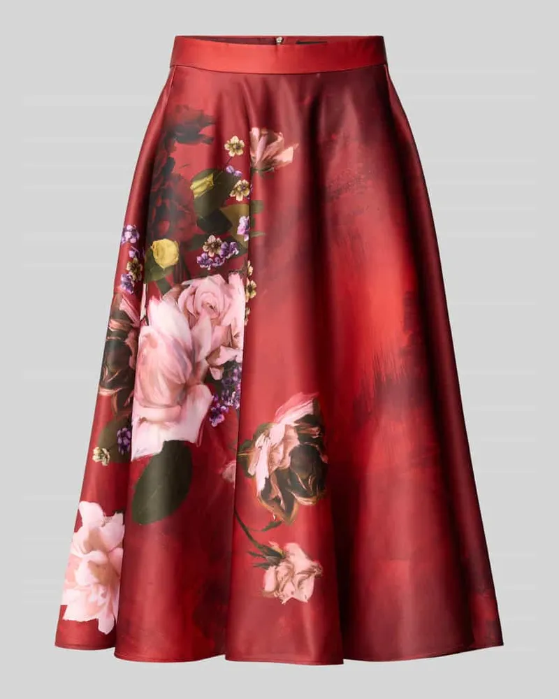 Ted Baker Midirock mit floralem Muster Modell 'SIMIIA Rot