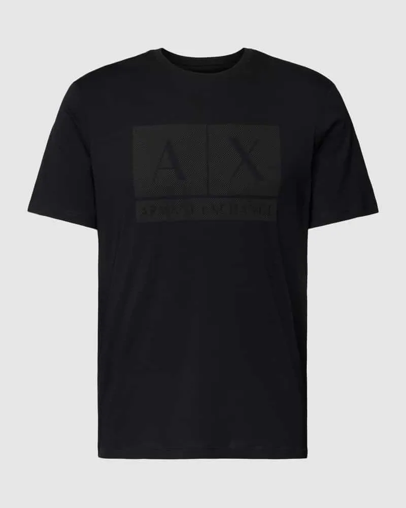 Armani Exchange T-Shirt mit Label-Print Black