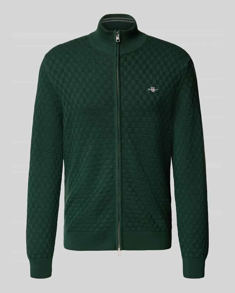 Gant Strickjacke mit Strukturmuster Dunkelgruen