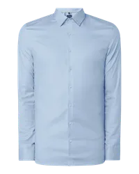 Olymp Super Slim Fit Business-Hemd aus Twill Bleu