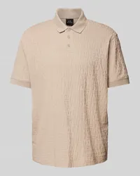 Armani Exchange Regular Fit Poloshirt mit Strukturmuster Beige