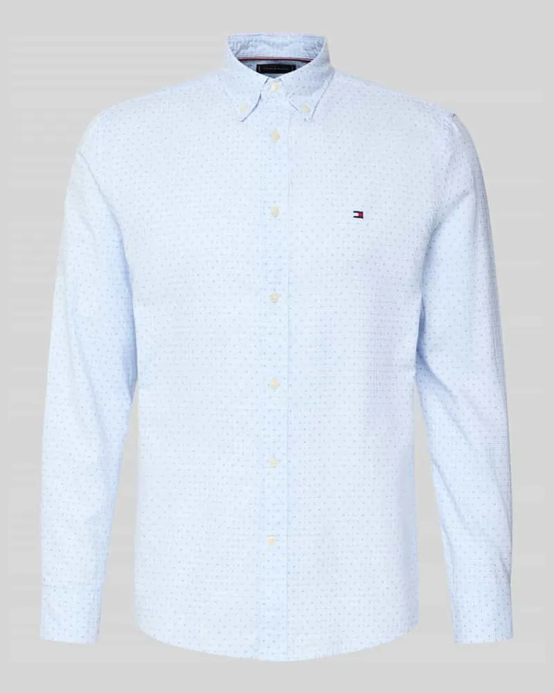 Tommy Hilfiger Slim Fit Freizeithemd aus reiner Baumwolle Bleu