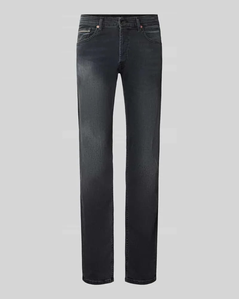 Replay Straight Fit Jeans aus elastischem Baumwoll-Mix Modell 'Grover Mittelgrau