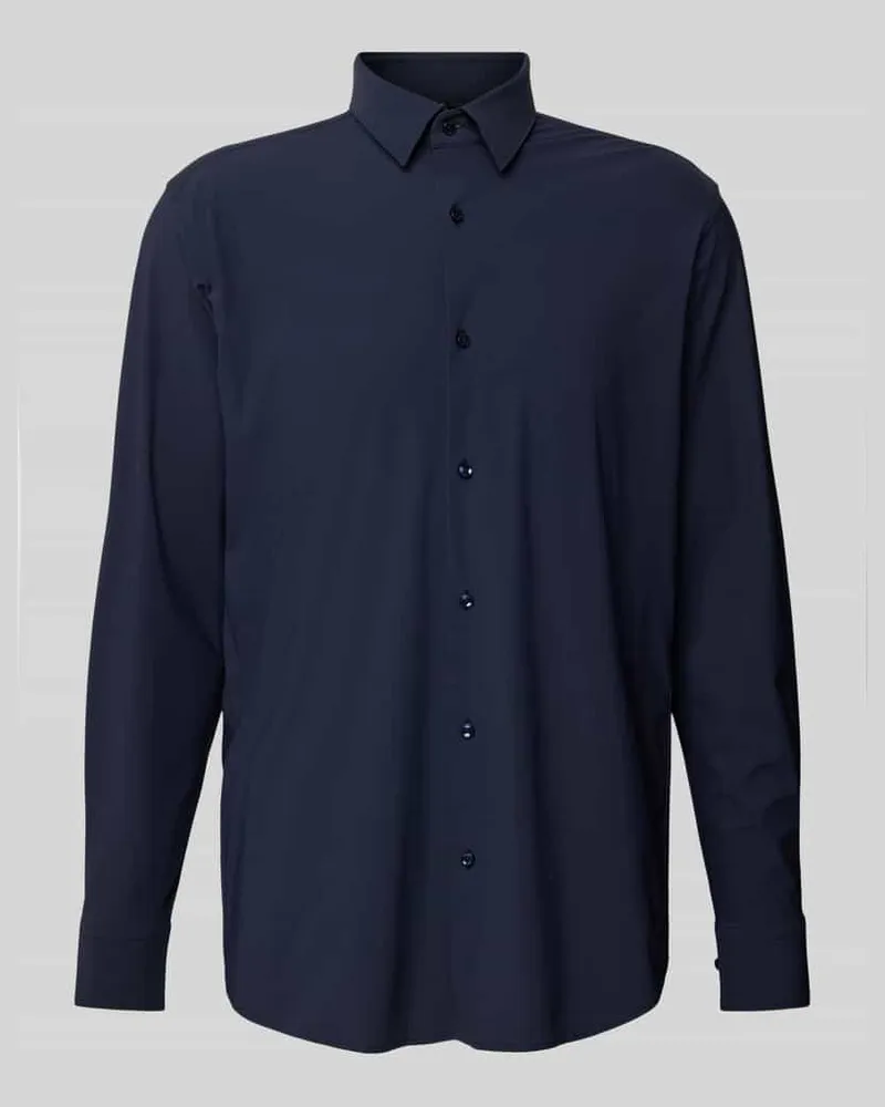 HUGO BOSS Regular Fit Business-Hemd mit Kentkragen Marine