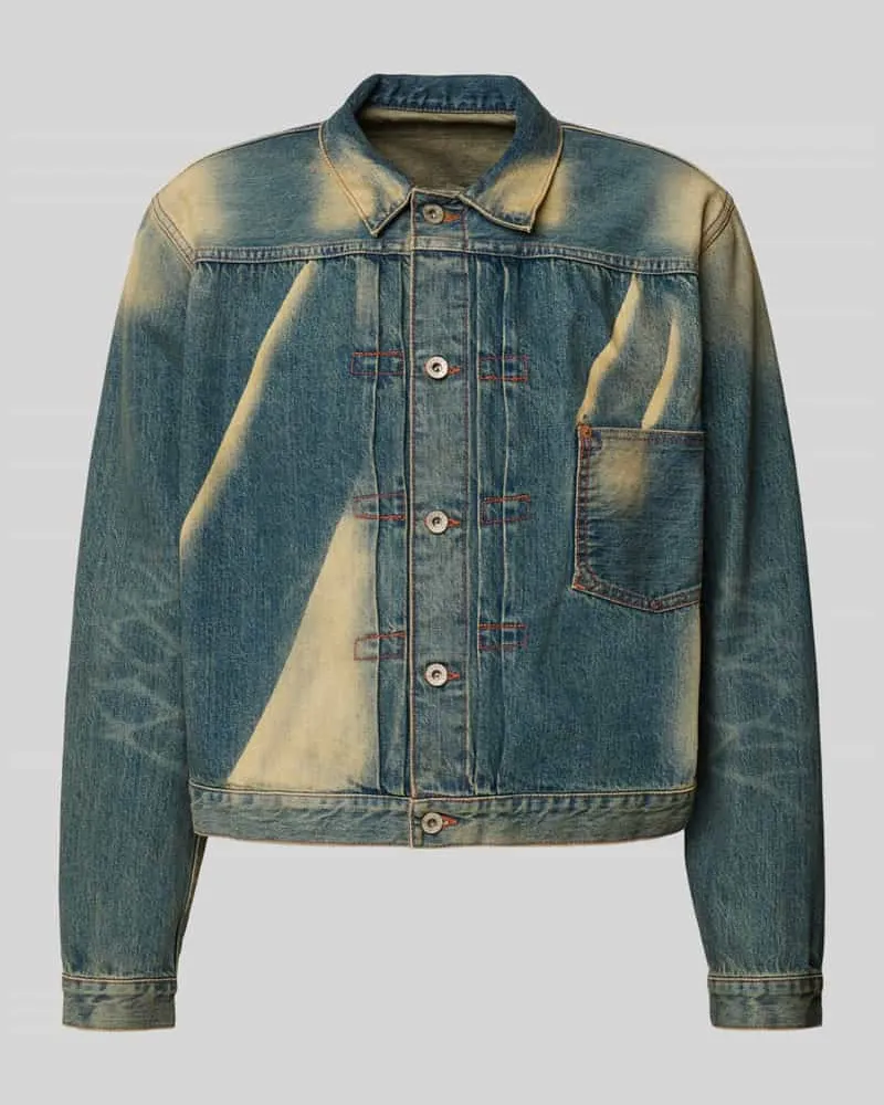 Kenzo Regular Fit Jeansjacke mit Dirty Wash Blau