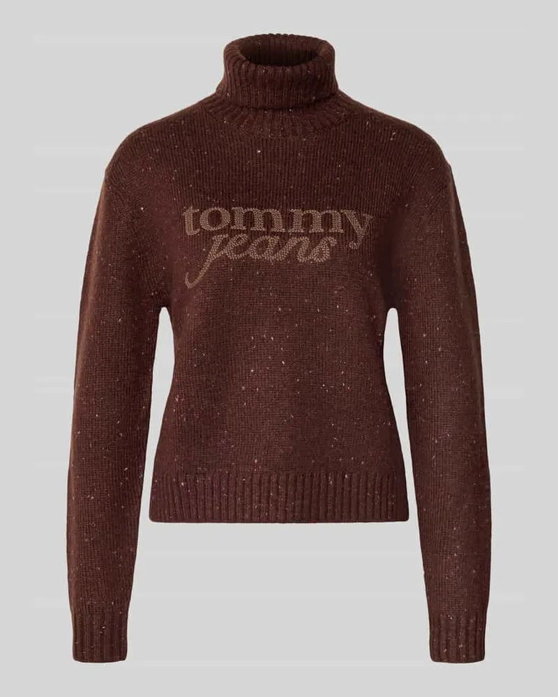 Tommy Hilfiger Regular Fit Rollkragenpullover mit Wollanteil Modell 'NEP Schoko