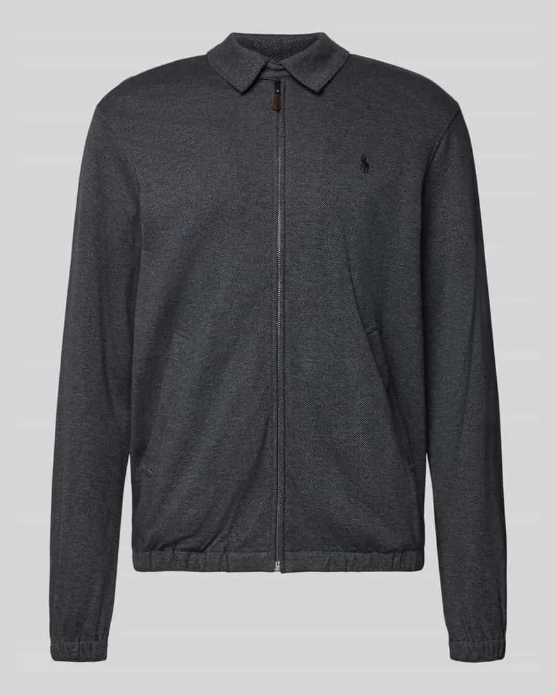 Ralph Lauren Sweatjacke mit Reißverschluss Modell 'BAYPORT Dunkelgrau