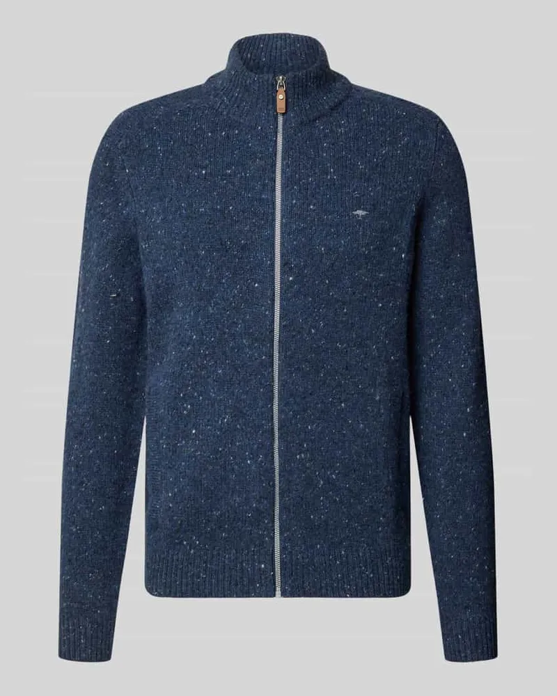 Fynch-Hatton Regular Fit Strickjacke mit Stehkragen Marine
