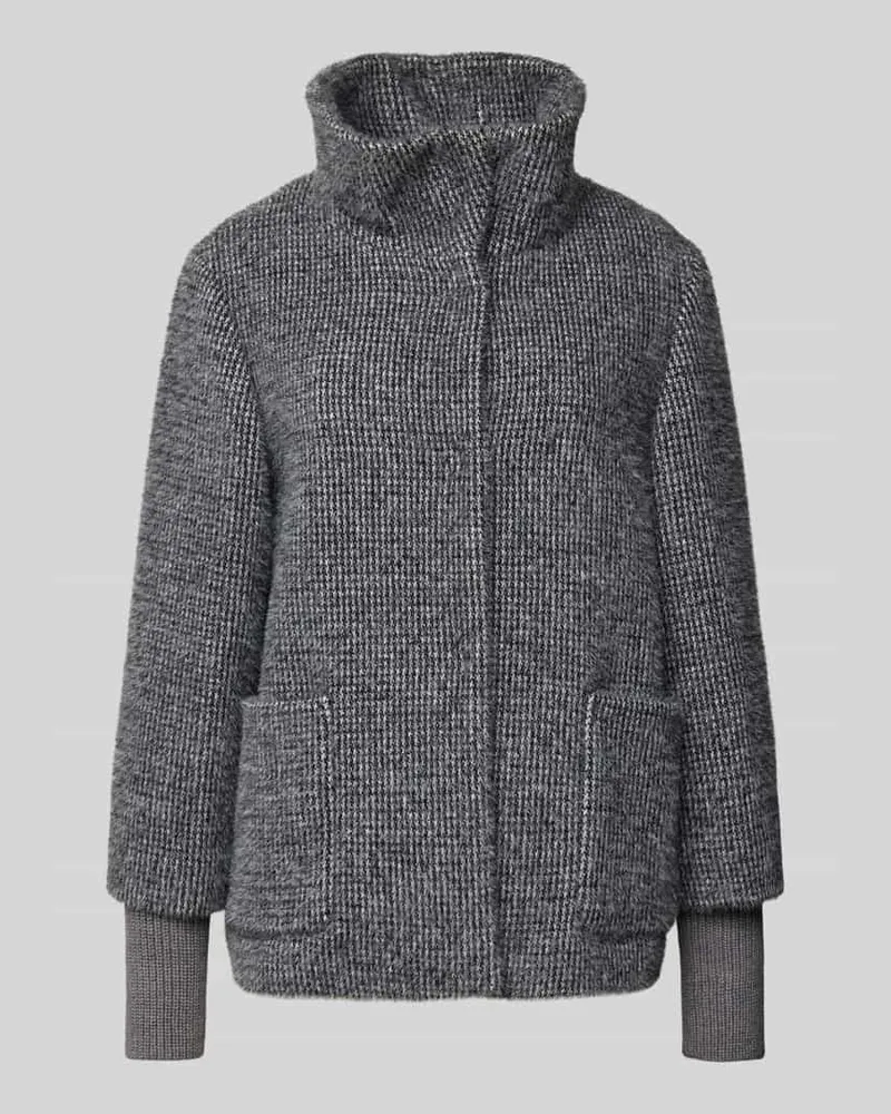 S.Oliver Relaxed Fit Jacke mit langen Strickbündchen und Twillfutter Graphit