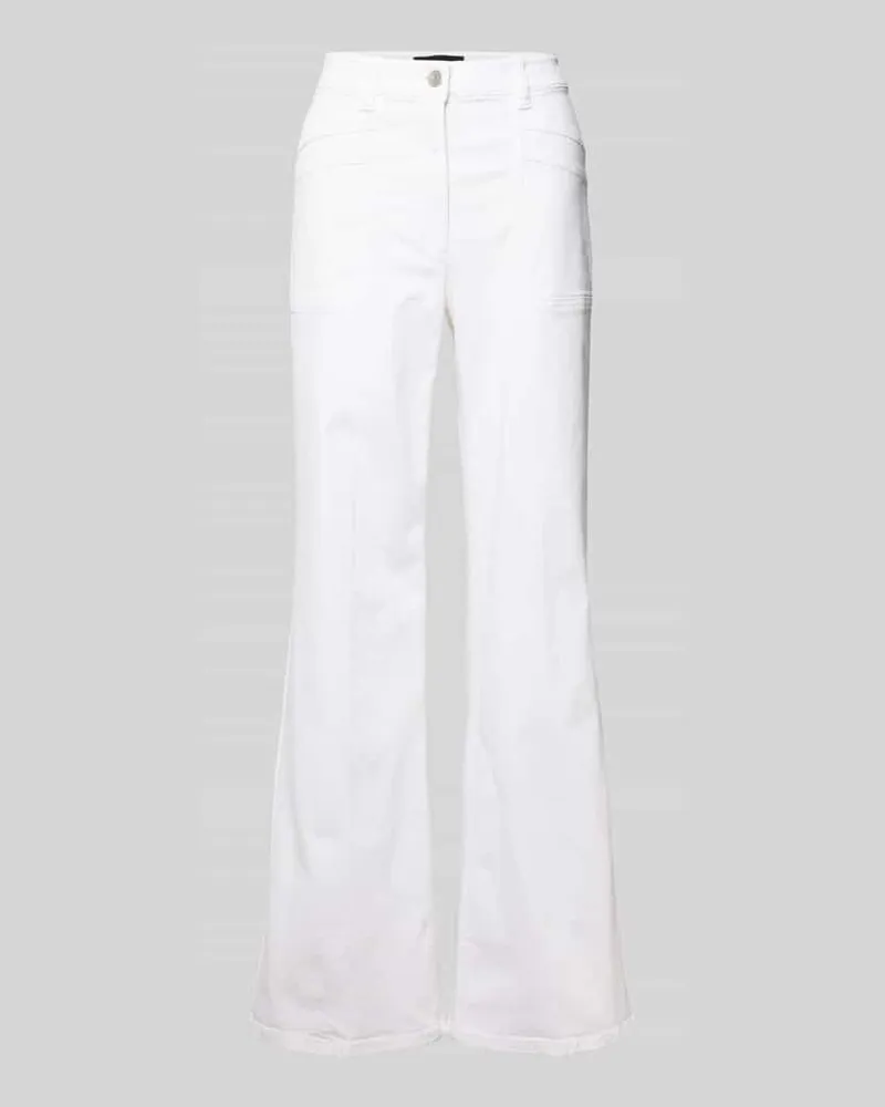 Luisa Cerano Flared Cut Jeans mit Eingrifftaschen Weiss