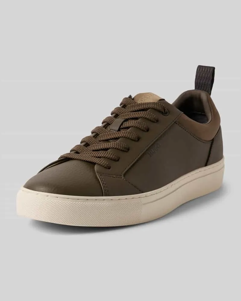 HUGO BOSS Low Top Sneaker in Leder-Optik Modell 'MORRIE Oliv