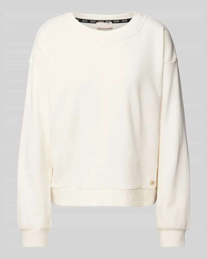 Liu Jo Sweatshirt mit gerippten Abschlüssen Offwhite