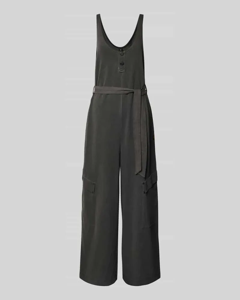 G-STAR RAW Jumpsuit mit Bindegürtel Anthrazit