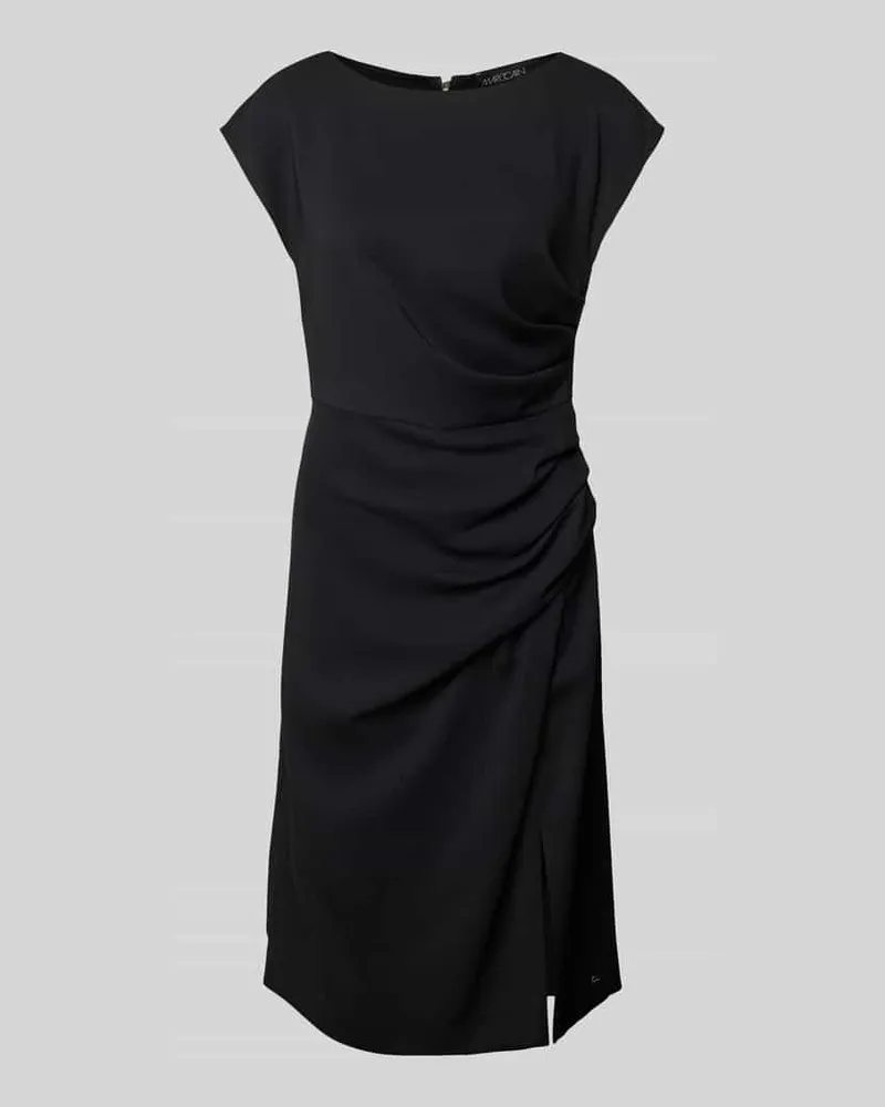 Marc Cain Knielanges Etuikleid mit Raffungen Black