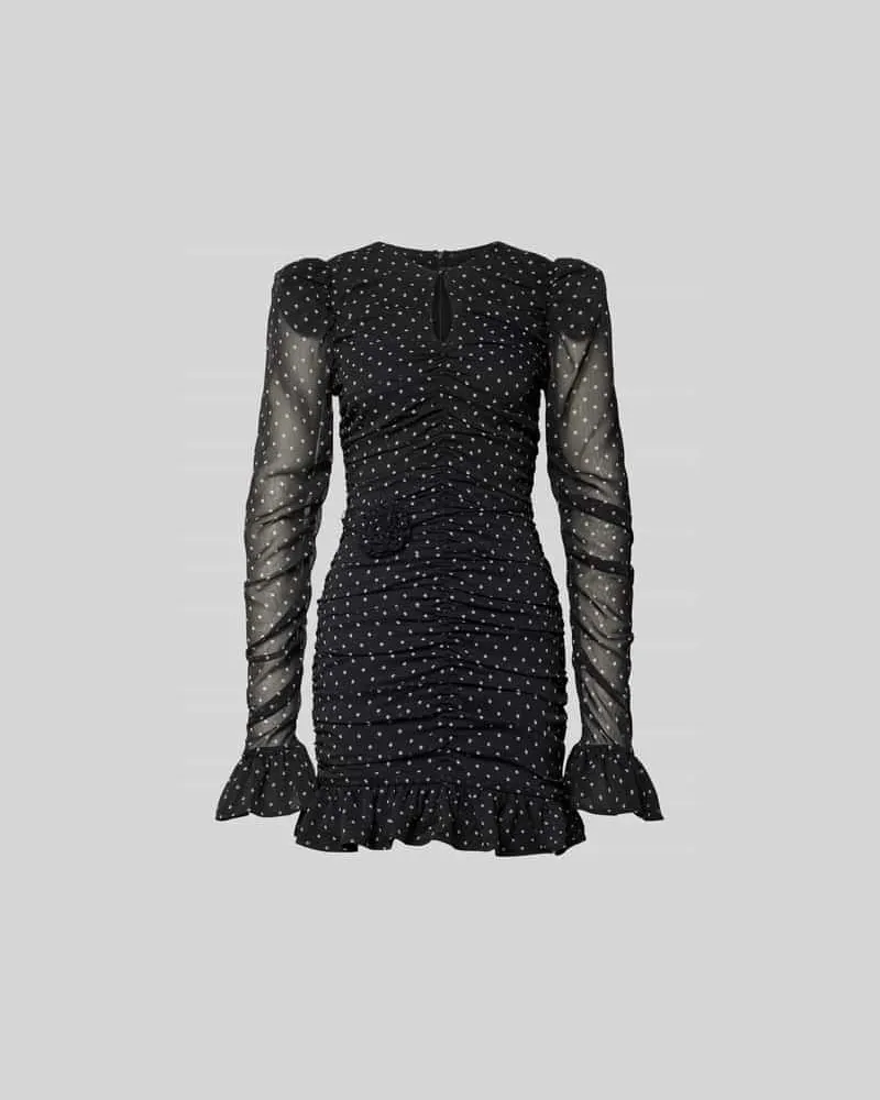 ROTATE Birger Christensen Slim Fit Minikleid mit Raffungen Black