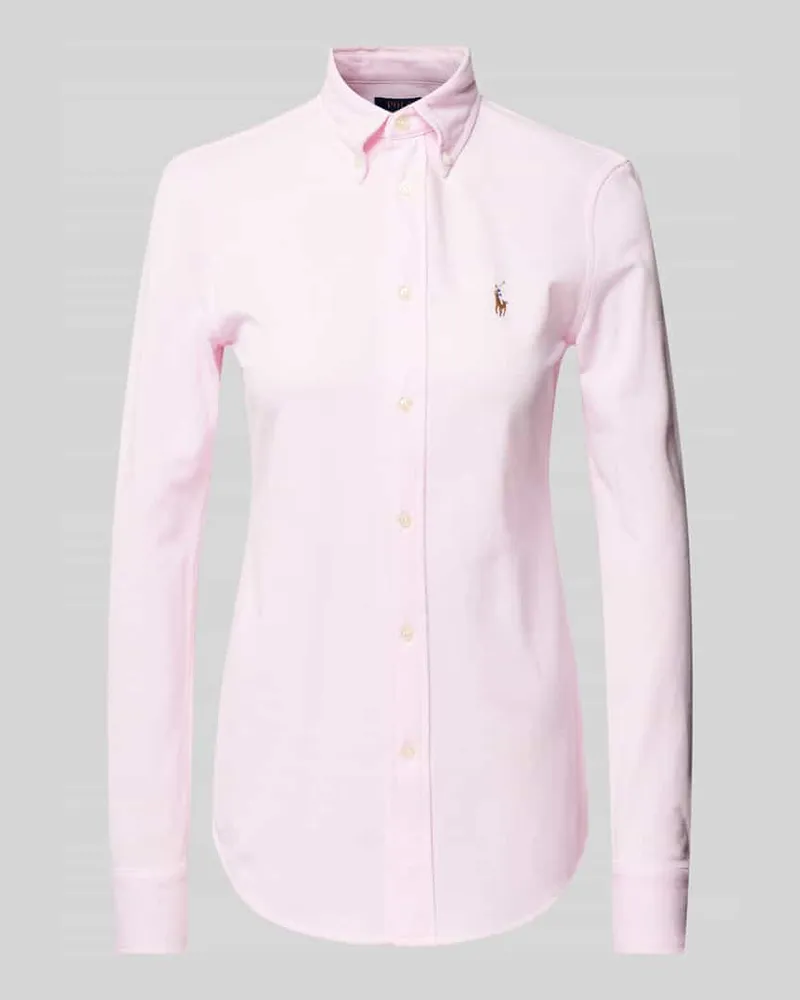 Ralph Lauren Polohemd mit Button-Down-Kragen Hellrosa