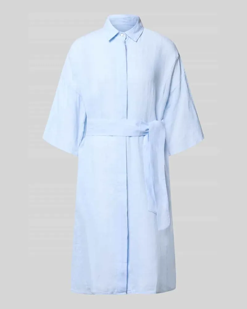 0039 Italy Leinenkleid aus reinen Leinen Modell 'Derby Hellblau