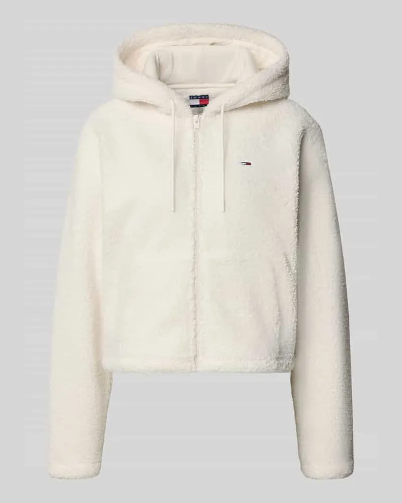 Tommy Hilfiger Regular Fit Teddyjacke mit Reißverschluss Weiss