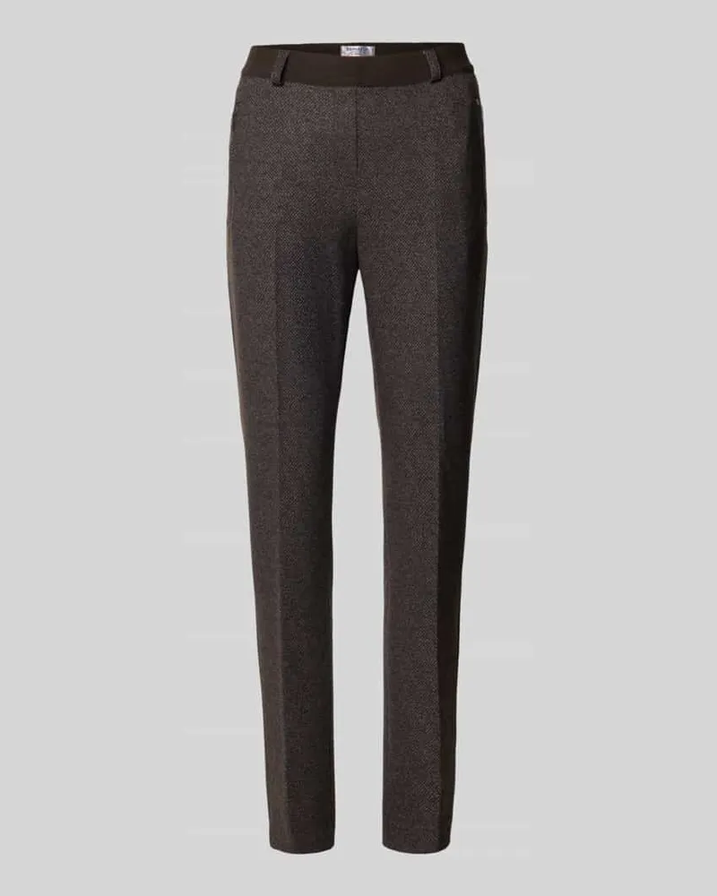 Brax Slim Fit Stoffhose mit Bügelfalten Modell 'Lillyth Schoko