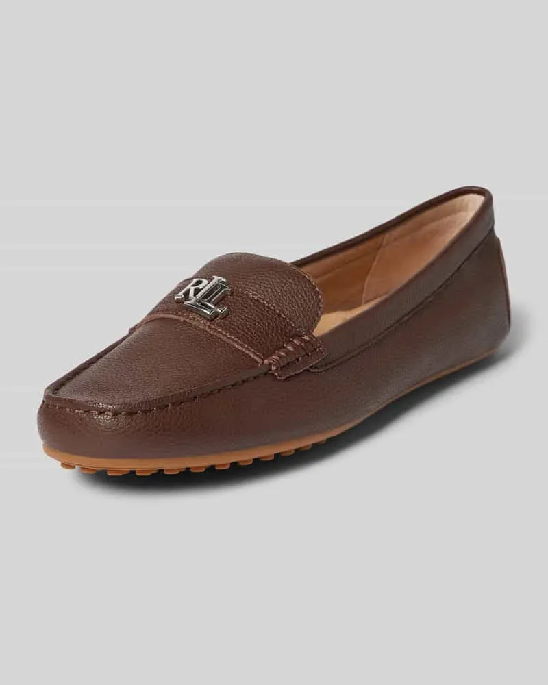 Ralph Lauren Loafer mit Logo-Applikation Modell 'BARNSBURY Mittelbraun