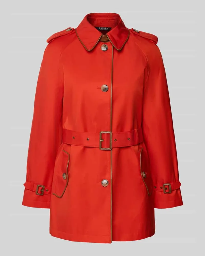 Ralph Lauren Trenchcoat mit Schulterriegeln und Gürtel Orange