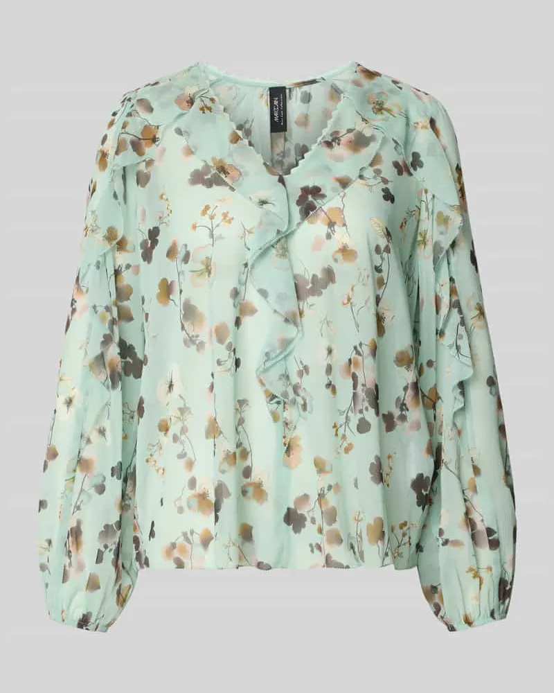 Marc Cain Bluse im Allover-Look mit Volants Mint