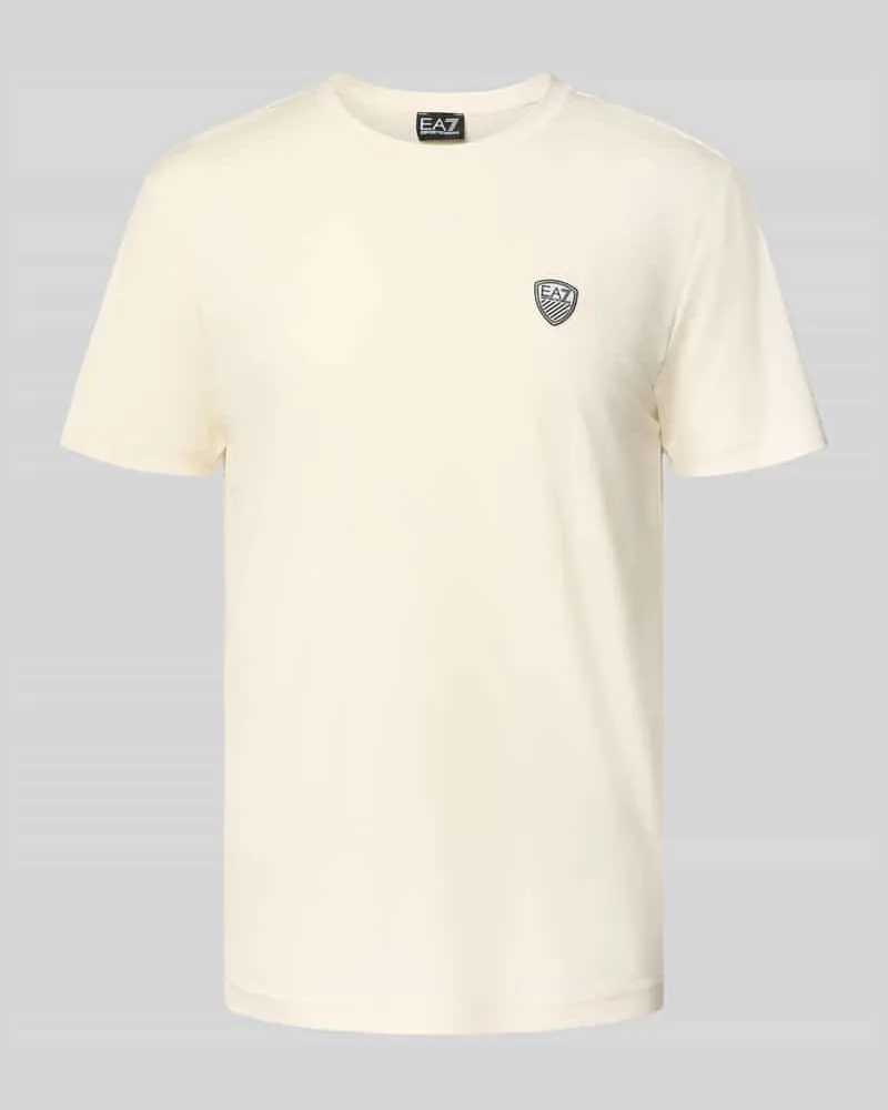 EA7 Regular Fit T-Shirt mit Logo-Patch Modell 'Train Offwhite