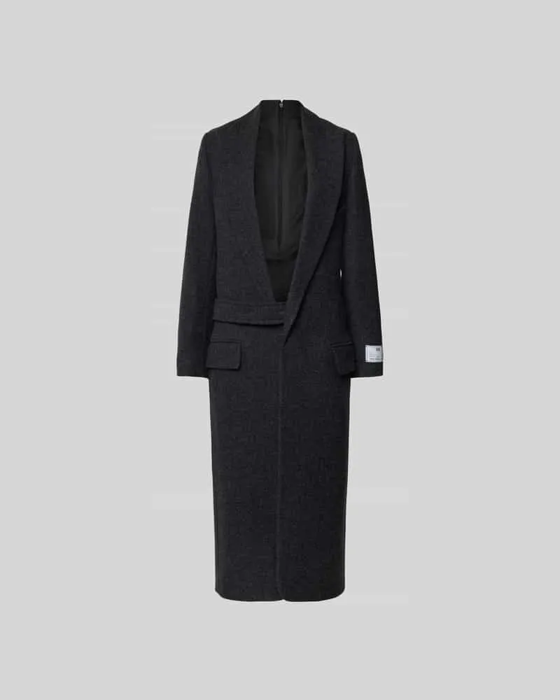 Victoria Beckham Wollmantel aus reiner Wolle Dunkelgrau