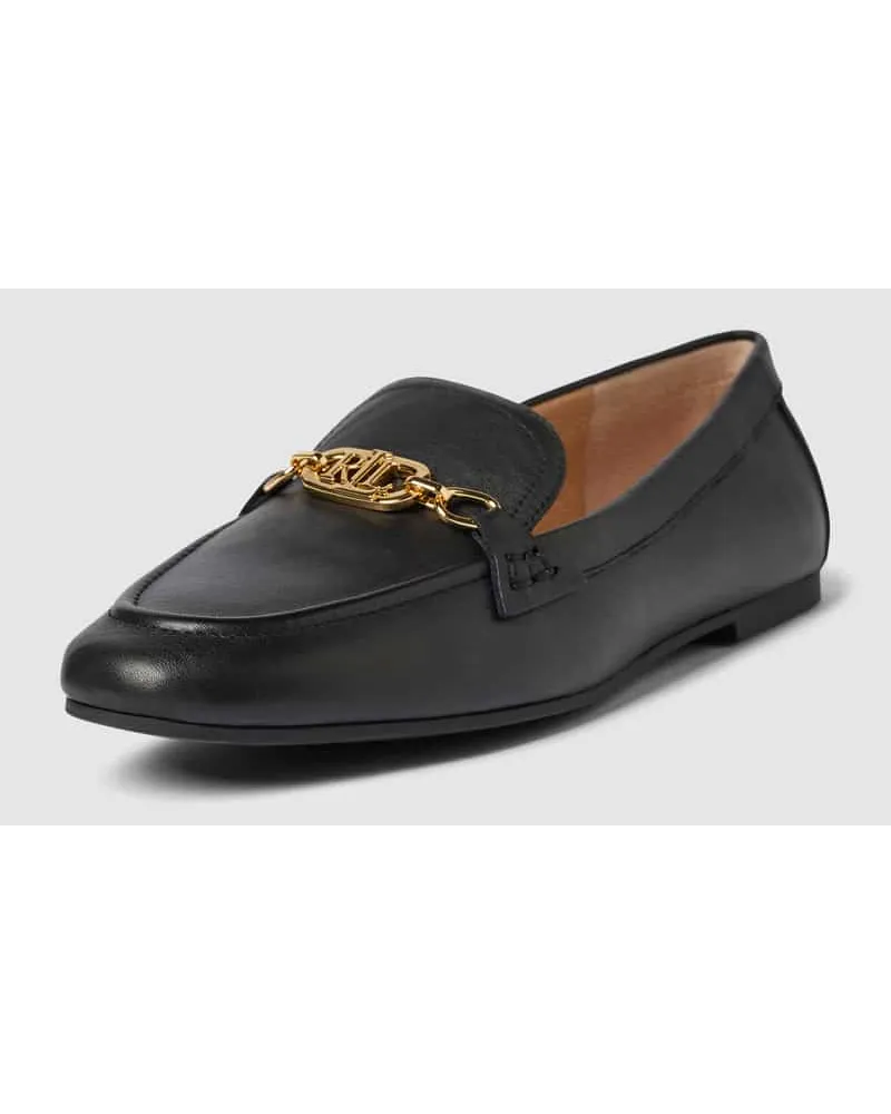 Ralph Lauren Penny-Loafer aus Leder mit Schaftbrücke Modell 'AVERI Black