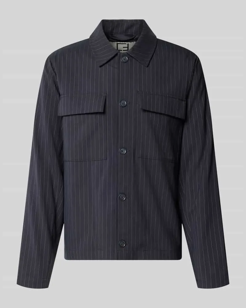 Casual Friday Regular Fit Hemdjacke mit Brusttaschen Modell 'GAEL Marine