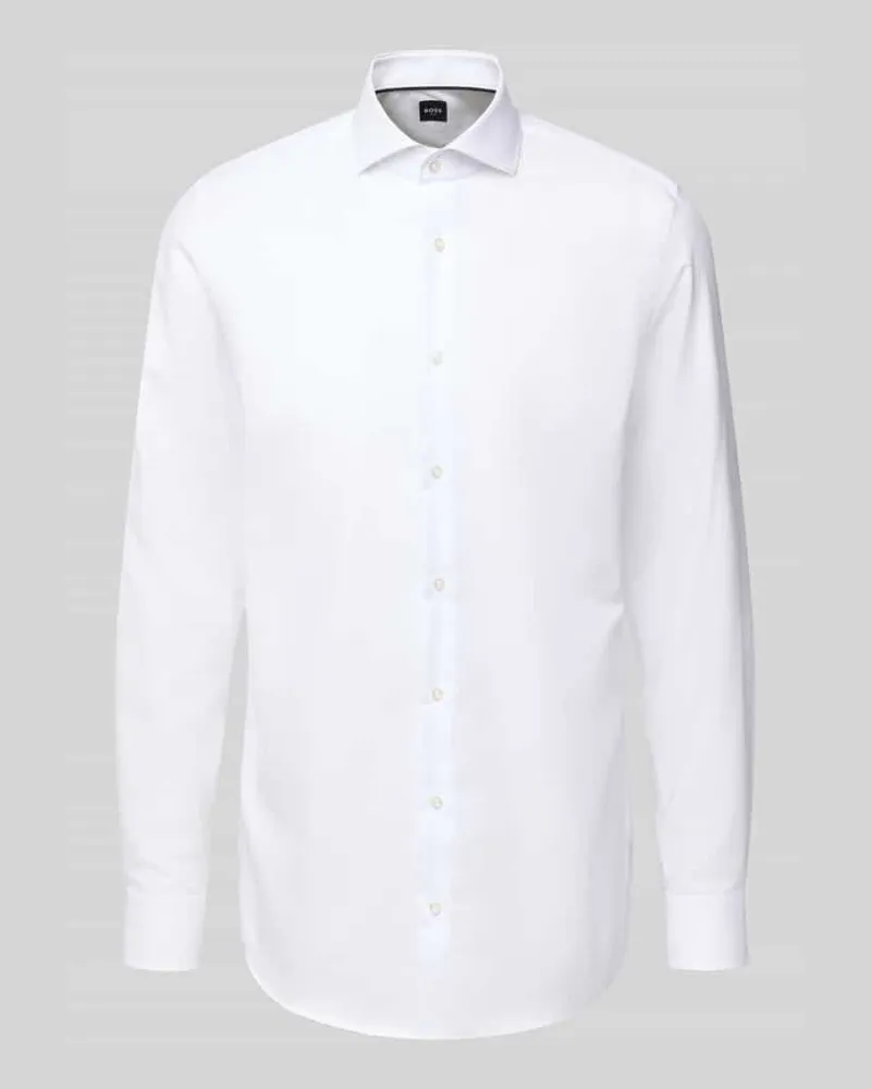 HUGO BOSS Slim Fit Businesshemd mit extra langem Arm Weiss