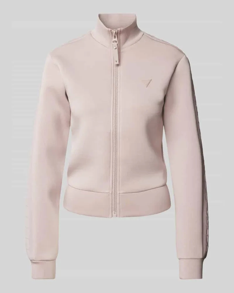 Guess Sweatjacke mit Label-Prägung am Arm Modell 'NEW ALLIE SCUBA Taupe