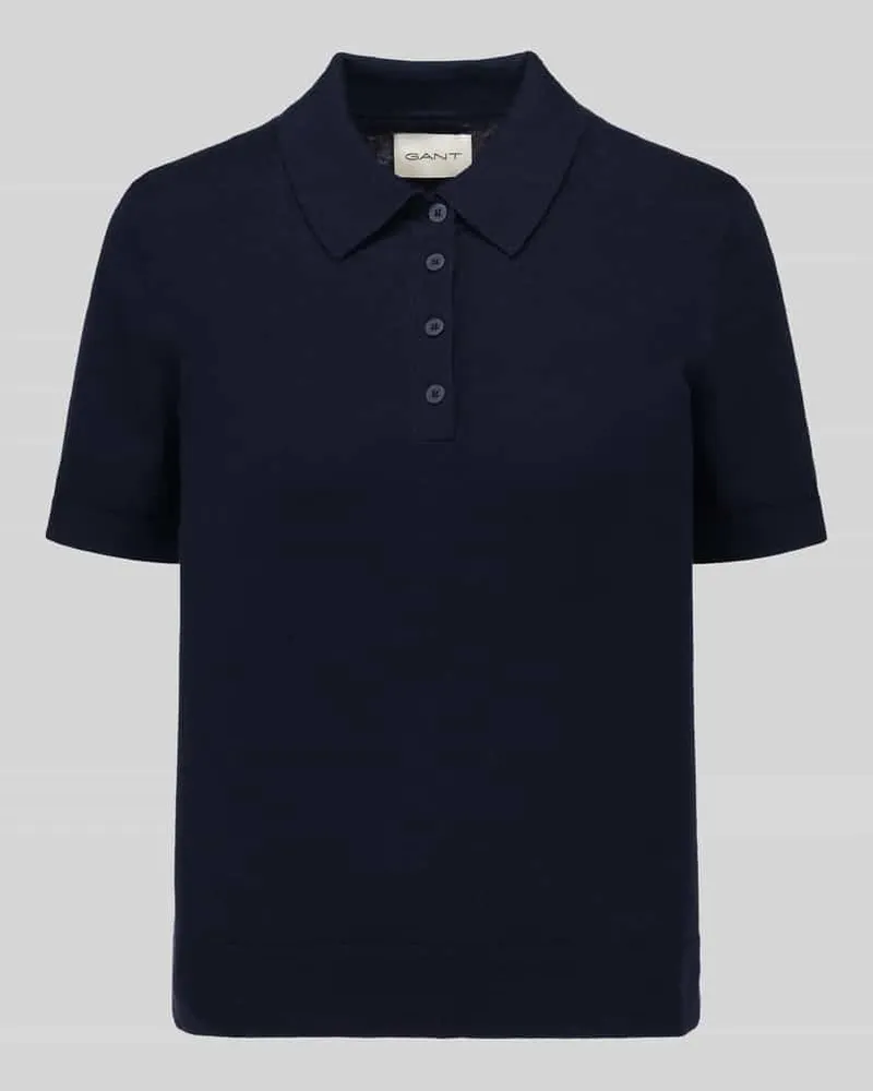 Gant Regular Fit Poloshirt aus Baumwoll-Kaschmir-Mix Marine