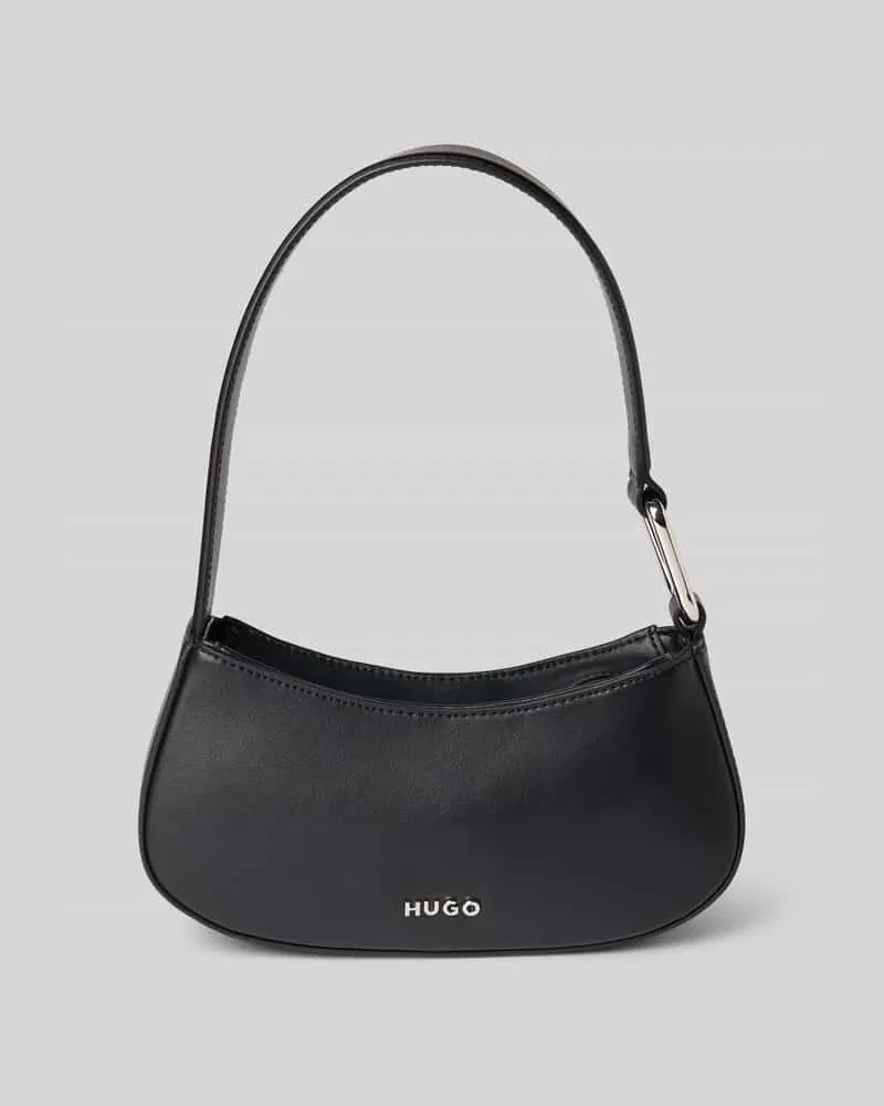HUGO BOSS Handtasche mit Label-Applikation Modell 'Terrah_Hobo Black