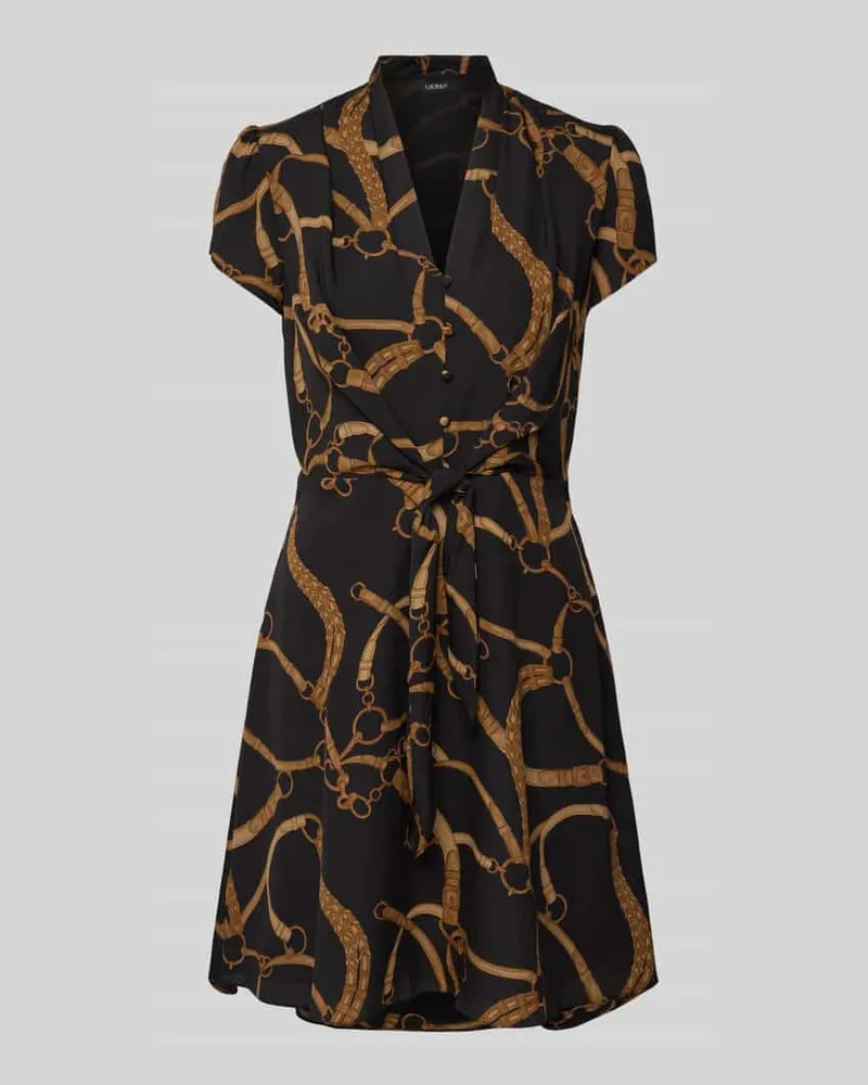 Ralph Lauren Mini Hemdblusenkleid mit V-Ausschnitt Modell 'MAKEDA Black