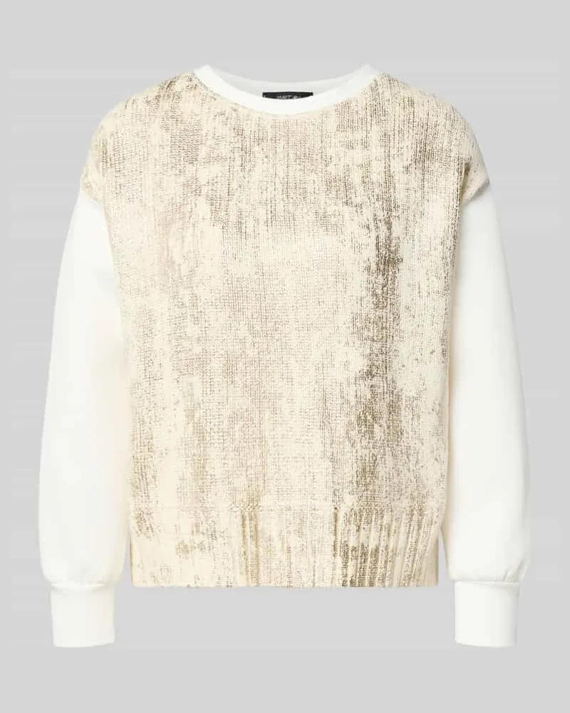 Marc Cain Regular Fit Sweatshirt aus Baumwoll-Mix mit Schurwoll-Anteil Gold