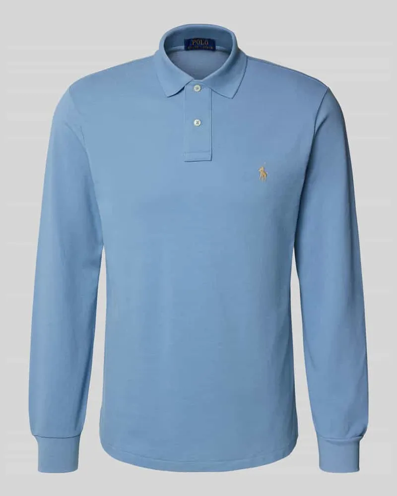 Ralph Lauren Poloshirt mit kurzer Knopfleiste Blau