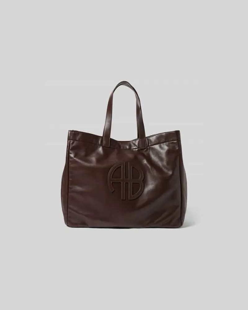 Anine Bing Tote Bag mit Label-Detail Dunkelbraun