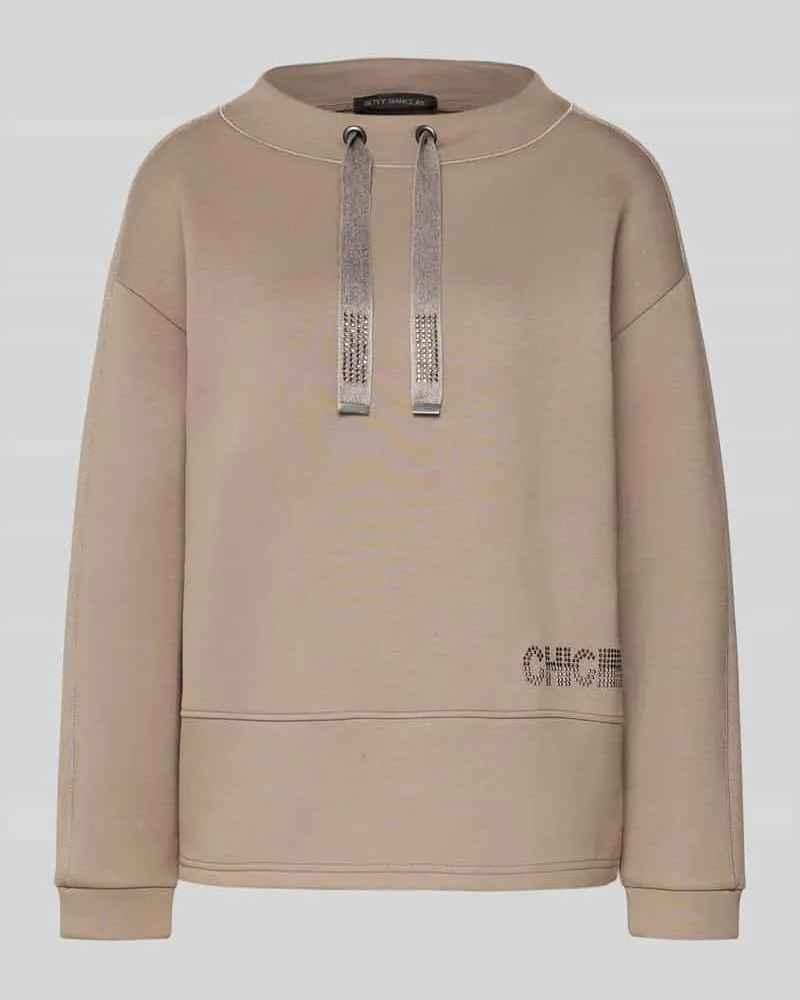 Betty Barclay Loose Fit Sweatshirt aus Viskose-Mix mit Stehkragen Taupe