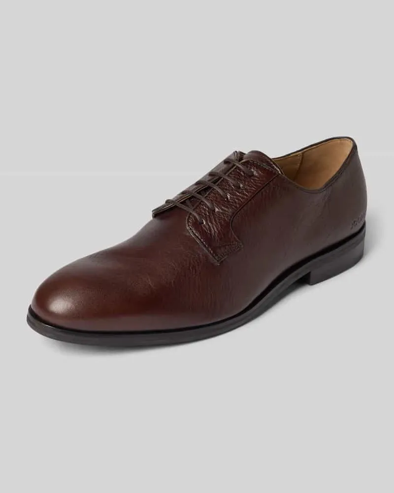 JOOP! Derby aus Leder mit Schnürung und Label-Detail Dunkelbraun