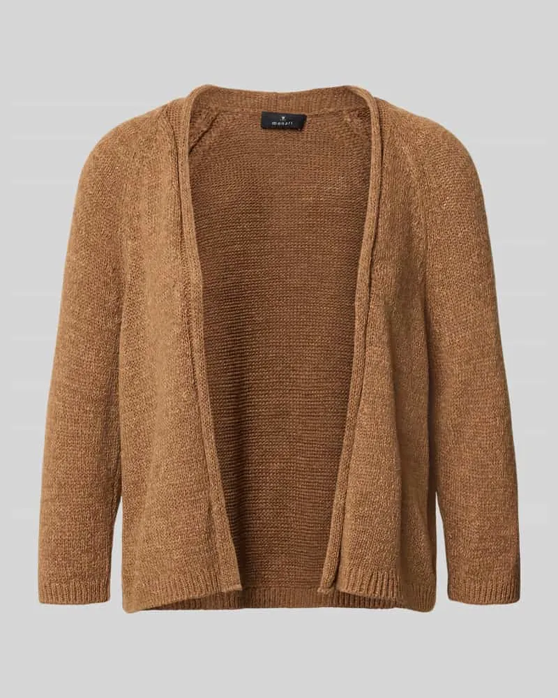 monari Strickjacke in offener Passform mit 3/4-Arm Camel