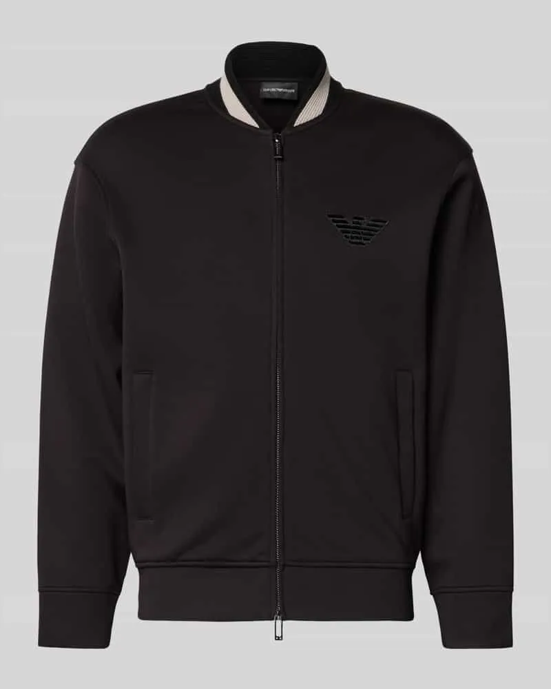 Emporio Armani Sweatjacke mit Zweiwege-Reißverschluss Black