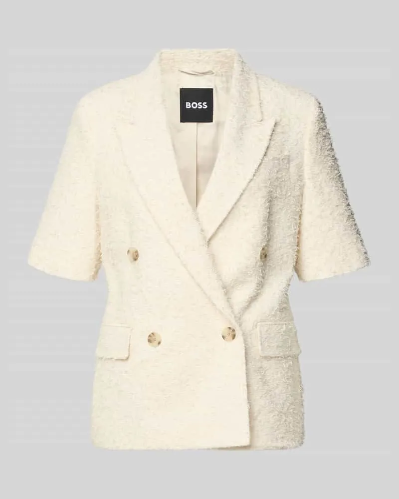 HUGO BOSS Regular Fit Blazer aus Baumwoll-Mix Modell 'JALETO11 Offwhite