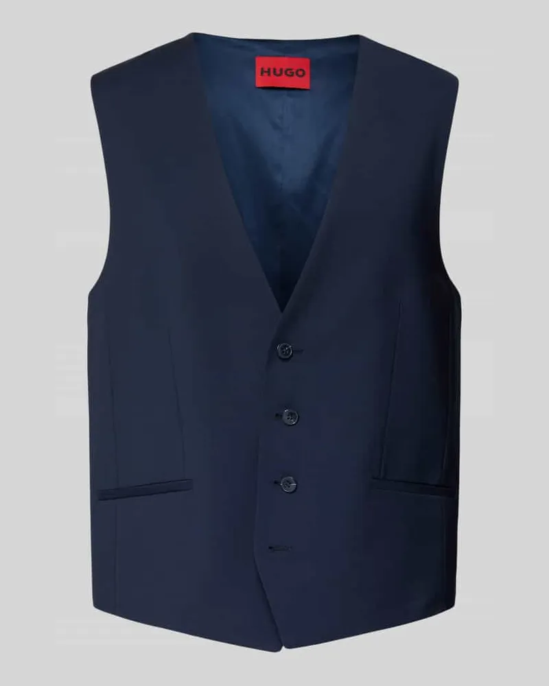 HUGO BOSS Regular Fit Anzugweste aus Woll-Mix Modell 'VIN253X-MH Marine