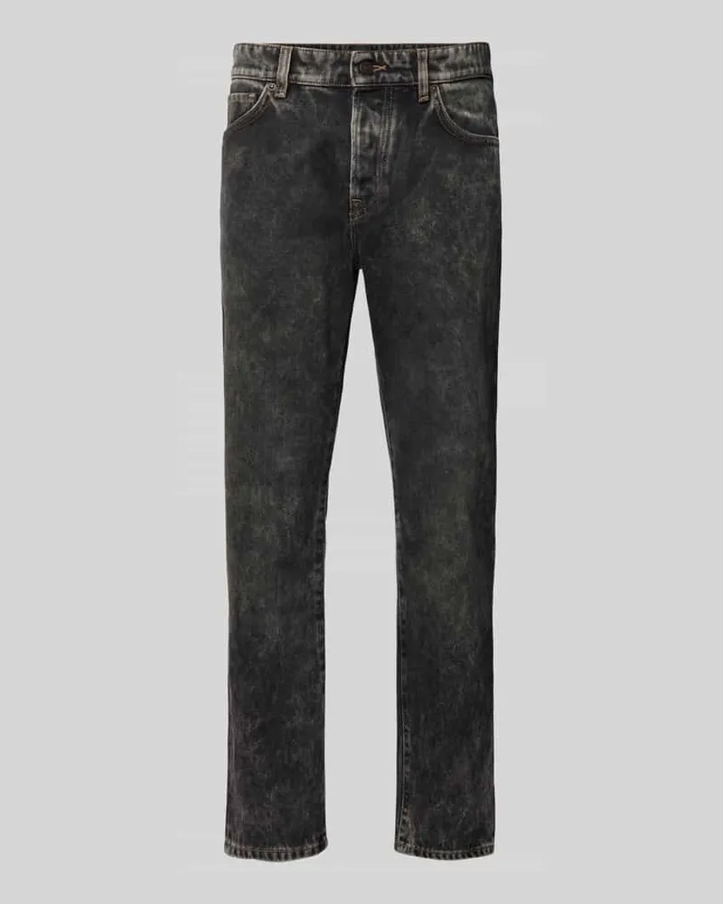 HUGO BOSS Regular Fit Jeans im Used-Look Modell 'RE.MAINE Jeansblau