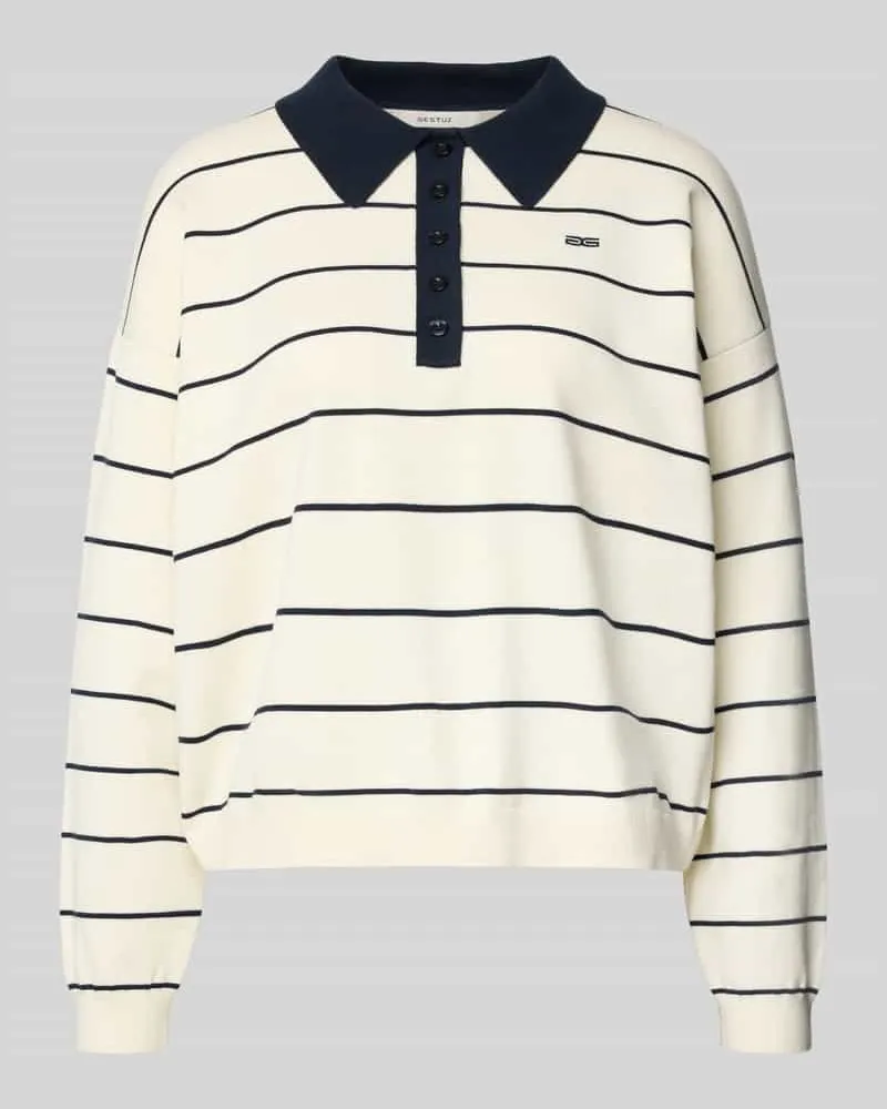 Gestuz Strickpullover mit Polokragen Modell 'taige Offwhite