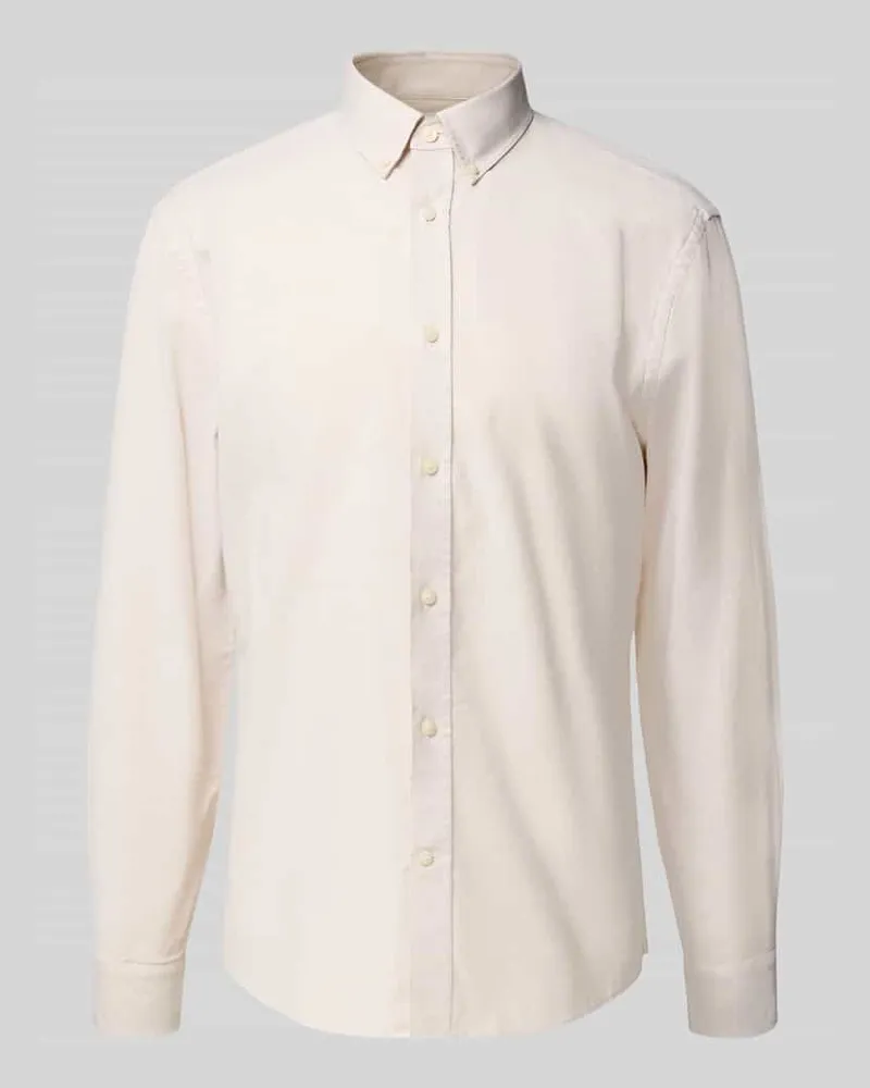 Tiger of Sweden Regular Fit Business-Hemd mit Knopfleiste Modell 'Spenser Ecru