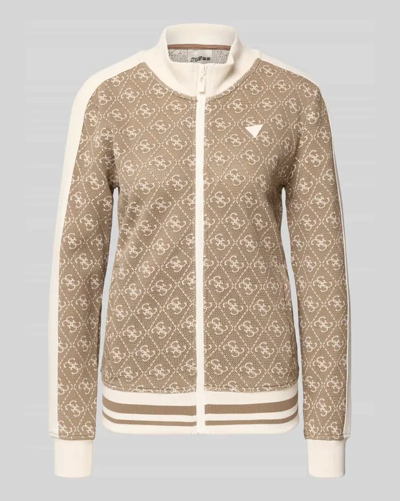 Guess Sweatjacke mit Reißverschluss Taupe