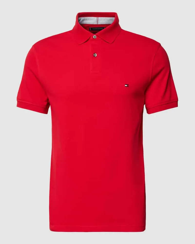 Tommy Hilfiger Poloshirt mit Label-Stitching Rot