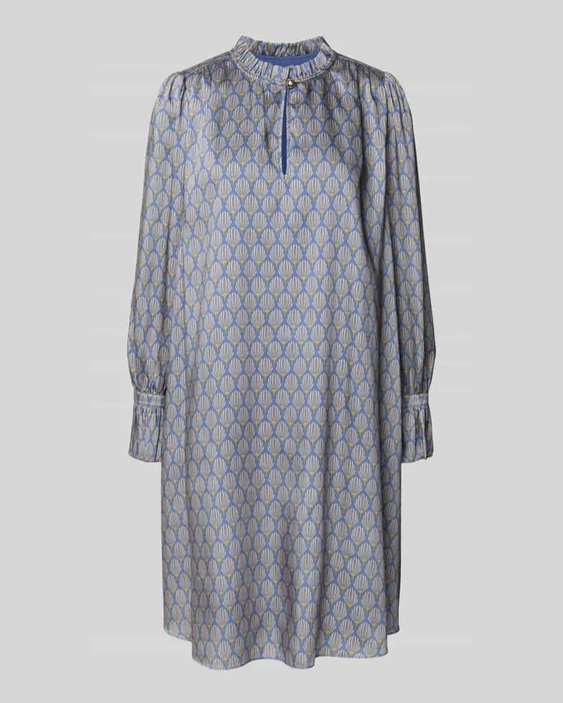 JOOP! Knielanges Kleid mit Schlüssellochausschnitt Hellblau